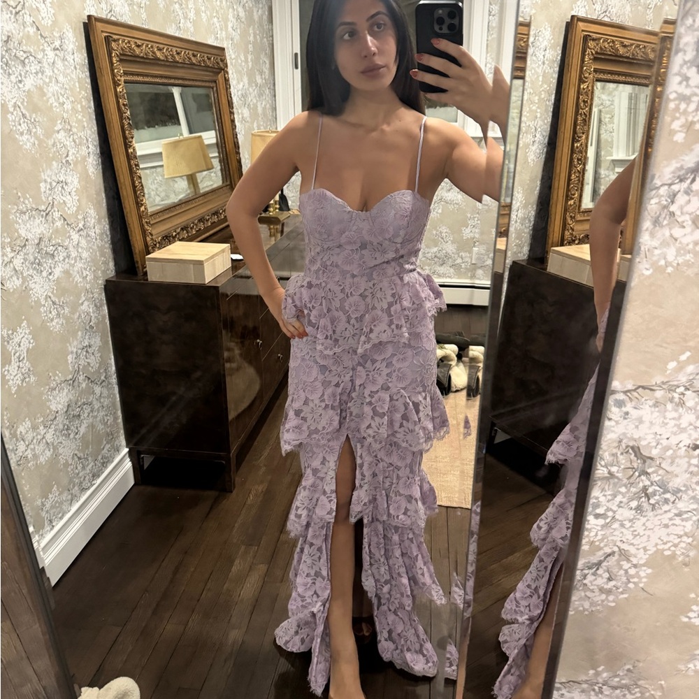 MAJORELLE Lilac Lace Maxi Dress